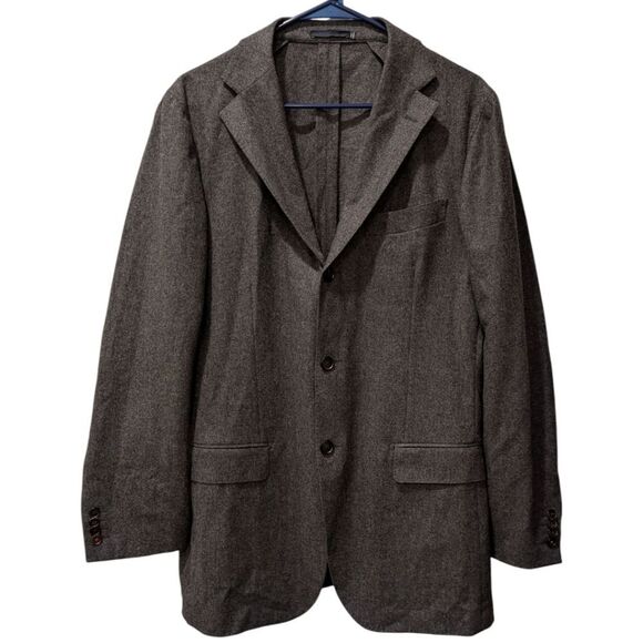 SuitSupply VBC Men's 42L Havana Slim Fit Pure Wool Charcoal Three Button Blazer - Picture 1 of 11